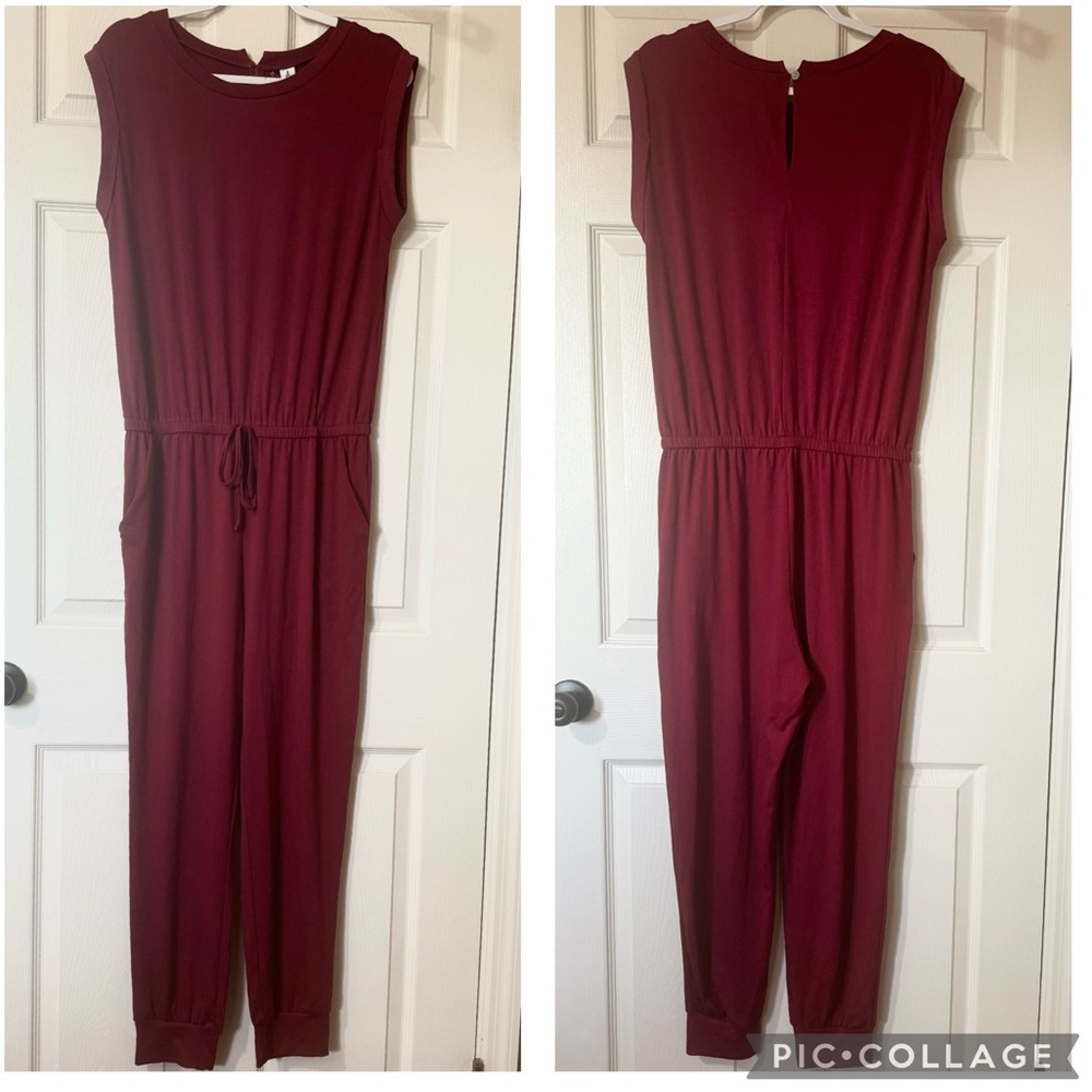 New cotton Jumpsuit ( Dark red)